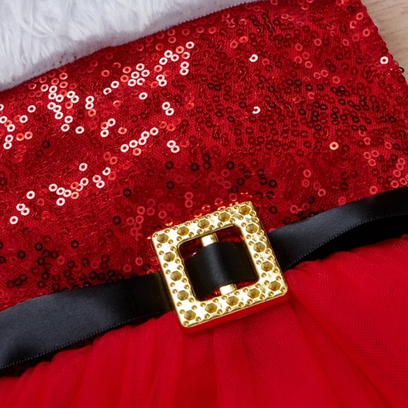 Red One Piece Santa romper - Picture 4 of 8